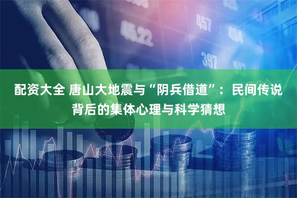 配资大全 唐山大地震与“阴兵借道”：民间传说背后的集体心理与科学猜想